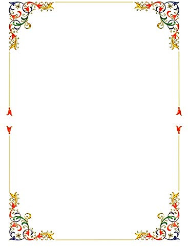 N. 10 Diplomi Carta Pergamena Formato A4 con Cornice Vintage per Stampanti Laser o Ink-Jet