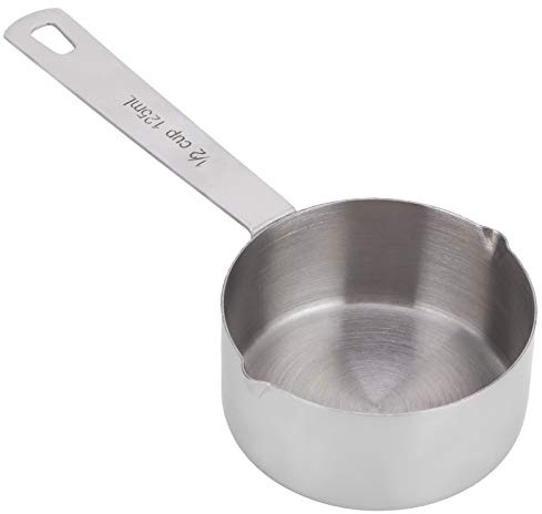 Measuring Cup, 304 Stainless Steel Measuring Scoop with Scales, Stackable Measuring Spoon for Baking Cooking(125ml)