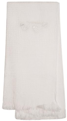 SOHOBABY Baby flicka baby pojke mjuk anka broderad sjal babyfilt dop (vit)