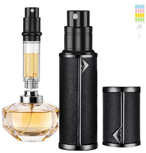 JOOMOKO Perfume Atomiser, Perfume Travel Bottle, 5ML Atomiser Spray Bottle Portable Perfume Dispenser Easy to Refill Cologne Dispenser for Women and Men (Black)