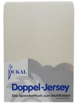 Dukal | Spannbettlaken oval für Kinderwagen Stubenwagen Wiegen Beistellbett | 46x82 – 47x82 cm | aus hochwertigem DOPPEL-Jersey | 100% Baumwolle | Farbe: Creme