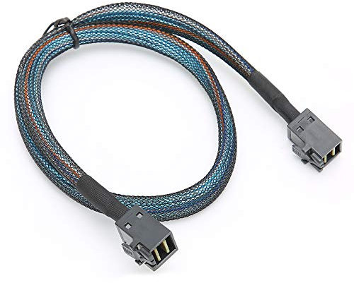 CCYLEZ SAS Kabel, 1Meter/0.5Meter SFF-8643 zu SFF8643 H0106 Server Kabel, 12 Gbit/s Nylon geflochtener SAS Festplatten Adapter Kabel Datenkabel(1m)