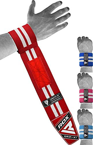RDX Weight Lifting Wrist Support Wraps, 36, 24, 18, Professional Grade Elasticated Cotton Straps, Gym Fitness Workout Strength Training Bodybuilding Powerlifting Deadlifting Calisthenics, Men Women
