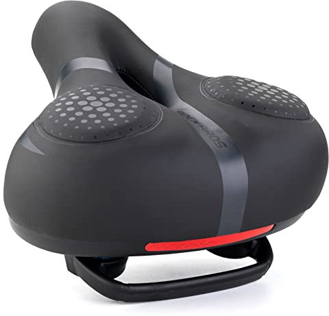 ROCKBROS Fahrradsattel Ergonomisch Bequem Breit Fahrradsitz Memory Foam MTB Cityrad Rennrad Sattel Gelsattel Weich Stoßdämpfend Schwarz 25 * 22cm