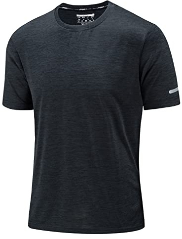 KEFITEVD Camisetas para Correr de Secado Rápido para Hombre Camisetas Ligeras de Manga Corta Camiseta Deportiva Transpirable para Verano,Negro,3XL