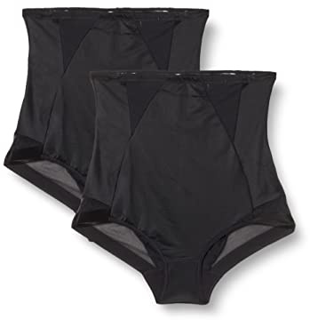 Playtex Guaina Intimo Modellante Perfect Silhouette Comfort Donna x2, Nero, 5/XL