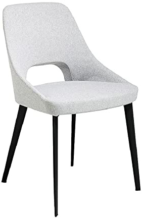 Angel Cerda Gepolsterter Stuhl aus Stoff, Gestell aus Edelstahl, Mattschwarz