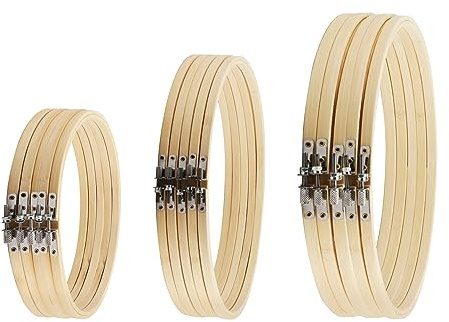 MANCHAP 15 PCS 3 Sizes Embroidery Hoops Set, 8 Inch, 10 Inch, 12 Inch Cross Stitch Hoops Ring for DIY Craft Sewing
