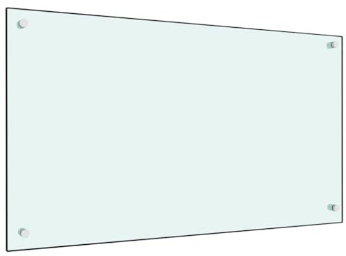 AUVYI Küchenrückwand aus Hartglass 90x50 cm Weiß Spritzschutz Glas Herd Wandschutz