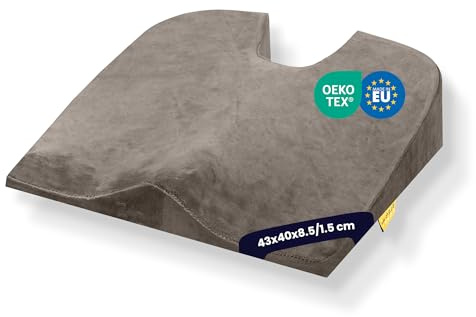 SLEEP COMFY Coussin Coccyx Incliné, Coussin Orthopédique, Coussin Chaise Bureau Memoire de Forme, Coussin Ergonomique Assise, Coussin de Siège Orthopédique pour Coccyx, Coussin Hemorrhoid