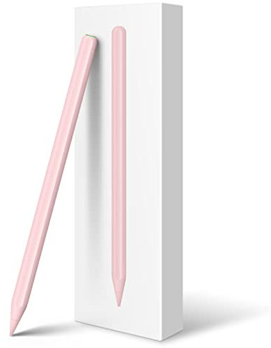 Stylus Pencil with Magnetic Wireless Charging, 2X Fast Charge for Ipad, Compatible with iPad Pro 11 in 1/2/3/4, iPad Pro 12.9 in 3/4/5/6, iPad Air 4/5, iPad Mini 6-Pink