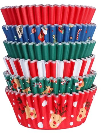 PME Navidad Cápsulas para Cupcakes forradas de Aluminio - Mezcla de Santa (Set de 100)