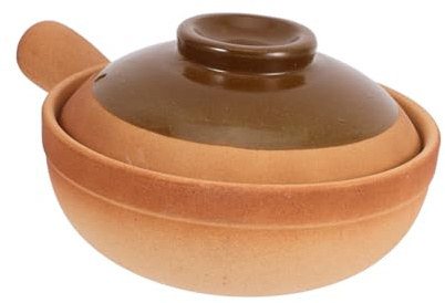 JECOMPRIS Olla Arrocera De Piedra Tradicional Con Tapa Asa Única Para Cocinar Arroz Gachas y Guisos La Estufa Cacerola De Cerámica Portátil