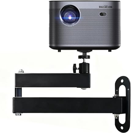 Zyiphor Soporte de Pared para Proyector,Soporte de Metal para Proyector Ajustable 360 Grados, con Interfaz Tornillo 1/4 Pulgada Brazo Articulado para Proyector, Dispositivos de Vigilancia.