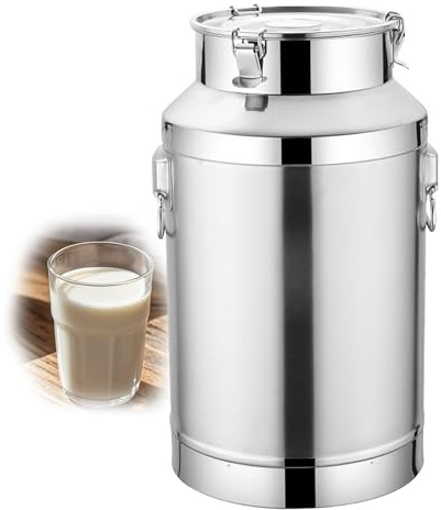 Heavy Duty Stainless Steel Milk Churn Pot - 18L/9L Milk Jug with Silicone Sealed Lid for Farm Liquid Transport, Durable Milk Canister for Storage and Pouring