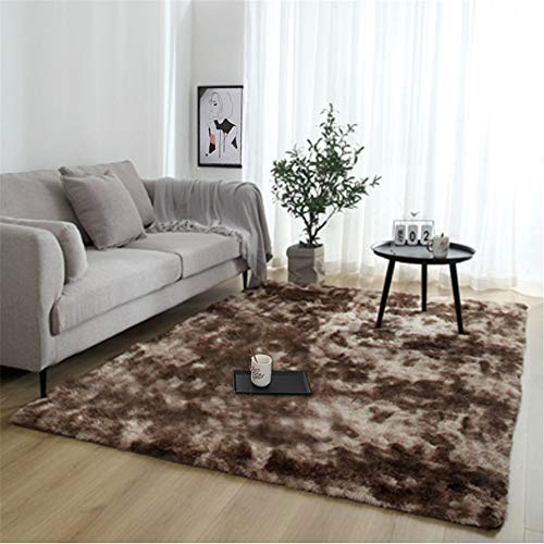 Strhopelove Shaggy Teppich fürs Wohnzimmer Läufer für Schlafzimmer, Flauschige Esszimmer, Flur und Kinderzimmer Wohnzimmer Hochflor Langflor Carpet (Braun,60x120cm)