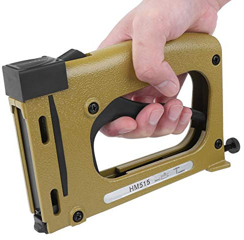 Handtacker HM515 Manuelle Nagelpistole Tackerpistole Nagelhefter Hefter Aluminiumlegierung Material für Möbelherstellung Innendekoration Lederprodukt mit 1000PCS Nägeln
