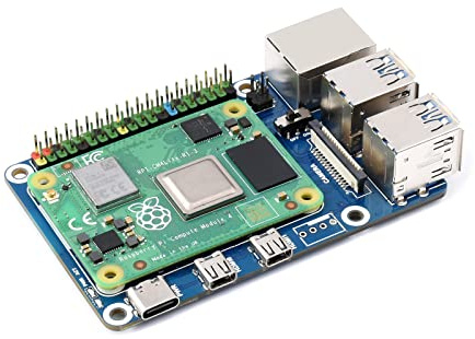 Waveshare CM4 to Pi 4B Expansion Board for Raspberry Pi, Alternative Solution for Raspberry Pi 4B, with 2GB RAM and 8GB Flash Memory eMMC