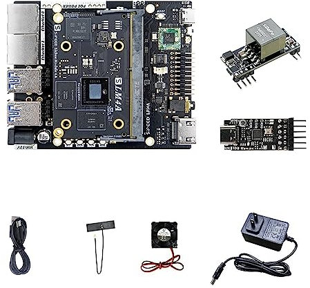 youyeetoo Licheepi 4A RISC-V Single Board Computer - RISC-V Laptop CPU TH1520 @ 2.0 GHz - 4 Tops @ INT8 (1GHz) - 8GB/16GB RAM - 32GB/128GB eMMC (Pi 4A POE Kit (16GB))