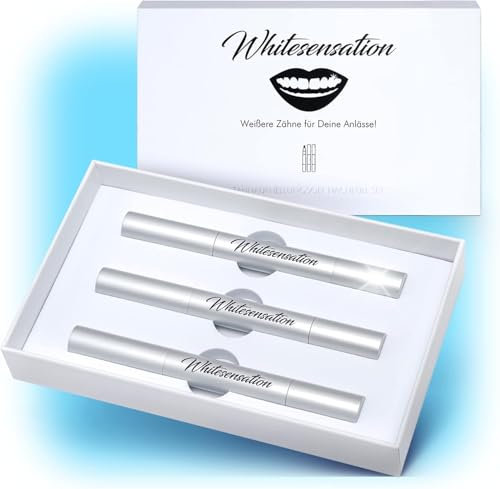 Whitesensation® 3 x Zahnaufhellung Gel Stift für je 6 Tages Kur [NACHFÜLLPACK] - Zahnbleaching für sofort weiße Zähne - Bleaching-Set mit 3 Stifte zum aufhellen & bleichen - Teeth Whitening Pen Kit