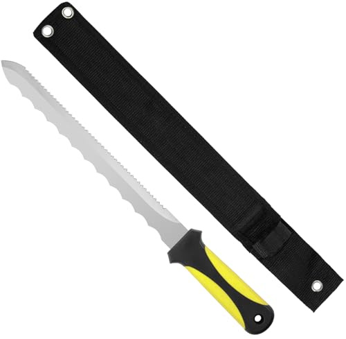 maudibozz Sod Cutter knife: Insulated knife 11.14-inch sod knife blade, Stainless Steel double-edged for outdoor, Lawn Repair, easy to carry (yellow)