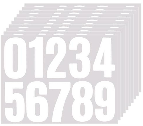 Pack of 10 Self-Adhesive Numbers Stickers, Large Numbers, Start Numbers Stickers, House Number, Adhesive Numbers, Weatherproof Wheelie Bin Stickers, Number Stickers, Weatherproof Number Stickers