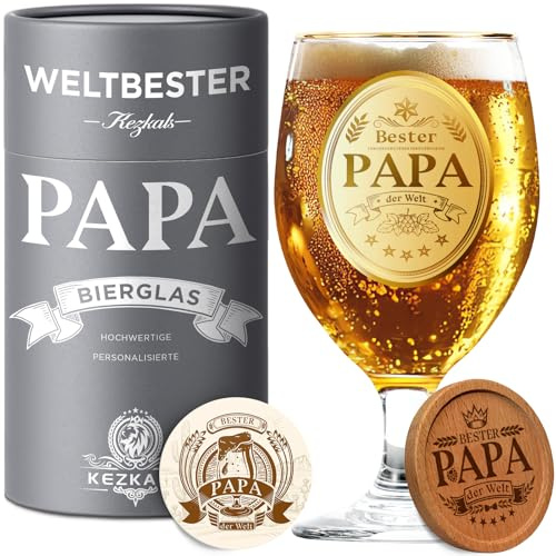 KEZKAK Regalo Día del Padre, Copas Cerveza Personalizadas