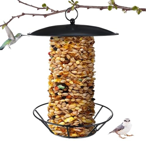 Mangiatoia per uccelli selvatici – Metallo Mangiatoia per uccelli da appendere – Robusto accessorio da giardino resistente alle intemperie per animali selvatici balcone terrazza giardino esterno