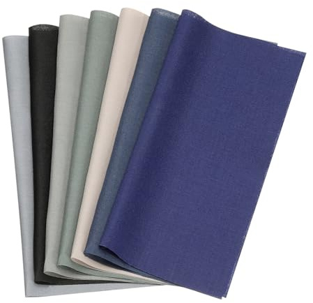 PATIKIL Cotton Fabric Bundles, 7 Pcs 10 x 10 Inch Fat Quarter Solid Color Precut Fabric Squares for Sewing Patchwork Quilting DIY Crafts, Blue Grey