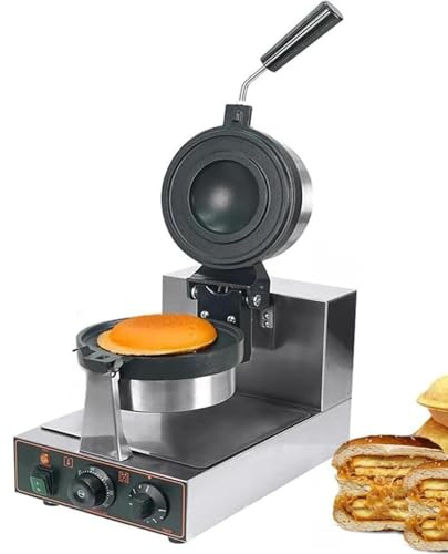 Máquina de Gofres Burbuja para Hamburguesas y Paninis, Gofrera Profesional Antiadherente, Calentamiento Doble Cara, Control Preciso de Temperatura, Ideal para Negocios y Hogar
