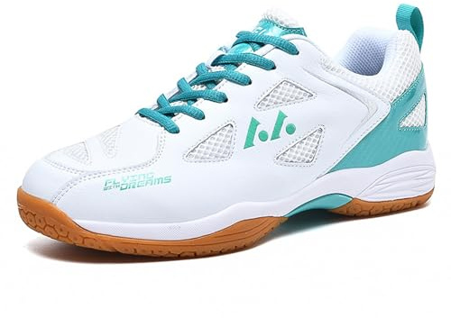 Anti-Slip Durable Badminton Shoes for Men - Stylish Comfortable Commute Sneakers for Women - Lightweight Tennis Shoes (Green,5.5)