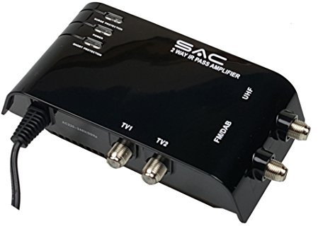 SAC 2 Way Indoor UHF/DAB IR Pass LTE Aerial Amplifier