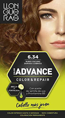 Llongueras Advance tinte Rubio Oscuro Dorado Cobrizo Nº 6.34 caja 1 Ud. (8411126044427)