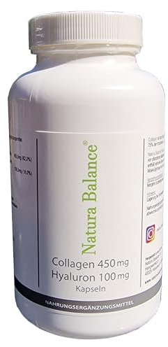 Kollagen + Hyaluron 120 Kapseln je 450mg Collagen + 100mg Hyaluronsäure Anti Falten Made in Germany
