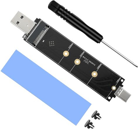 ELUTENG Adattatore M2 USB, USB 3.1 Gen 2 10Gbps Adattatore, M2 NVMe SATA Lettore SSD Esterno 4TB per M-Key, M+B Key, B-Key 2230/2242/2260/2280 con UASP TRIM