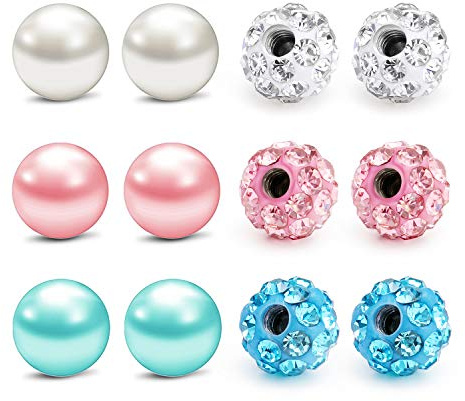 Mayhoop 12Pezzi Palla di Ricambio 14G 16G Piercing Balls Acciaio Chirurgico e Acilico Piercing Labret Studs/Piercing Capezzolo/Piercing Lingua/Piercing Ombelico 3mm/5mm