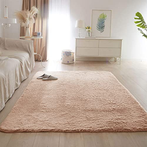 Hochflor 50x120cm Carpet Wohnzimmer Wohnzimmer Teppich Home Teppich rutschfeste Unterseite Weiche für Esszimmer oder und Die Küche Cafe Lounge Sofas Usw, Hellbraun