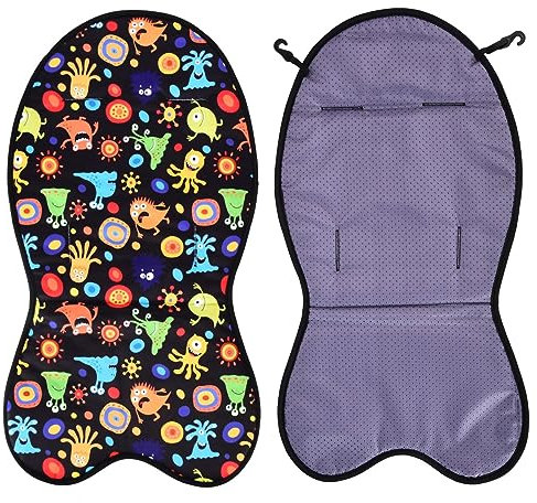 Natudeco Tragbare Baby-Kinderwagen-Sitzeinlagen Bequeme Hochstuhl-Auflage Weiche Baby-Sitzauflage-Auskleidung Atmungsaktives leichtes Kissen für Kinderwagen(Cartoon-Muster)