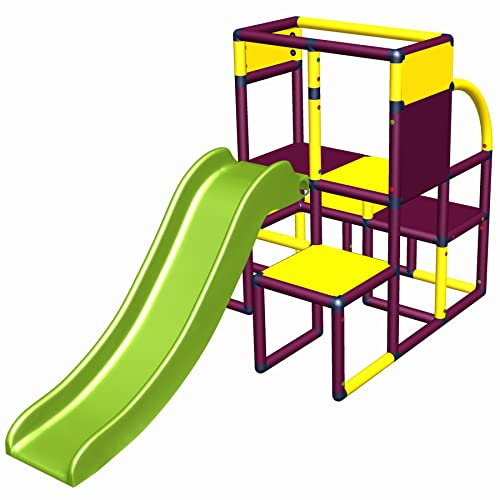 move and stic Torre da arrampicata Tim Magenta-giallo casetta da giardino, torre da arrampicata con scivolo per cameretta dei bambini, sala giochi, giardino 6435