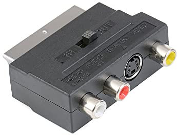 CHILDMORY SCART Adapter, Scart to 3 RCA S-Video Adapter S-AV Cable Converter Switcher for PS4 TV DVD