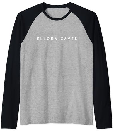 Souvenirs de Ellora Cavers/Fuente moderna para turistas de Ellora Caves Camiseta Manga Raglan