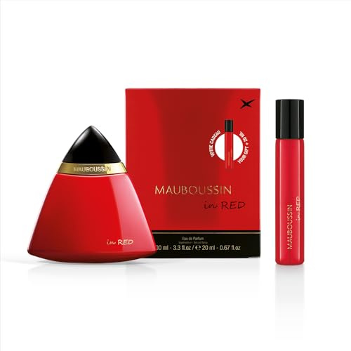 Mauboussin - In Red 100ml + 20ml (Travel Spray) - Eau de Parfum Femme - Senteur Orientale, Florale & Boisée