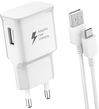 Ladegerät-Handy Ladekabel Kompatibel mit Samsung Galaxy A17 A16 A15 A14 A13 A12 A07 A06 A05s A04s A52 A52s A51 A32 A26 A25 A20e S10 S9 S8, Typ C Kabel EP-TA200 Original Adaptive Fast Charging