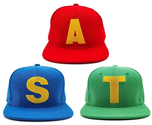 ASVP Shop Casquettes pour Enfants Rouge Bleu Vert avec Bande Réglable et Lettre Brodée Costume