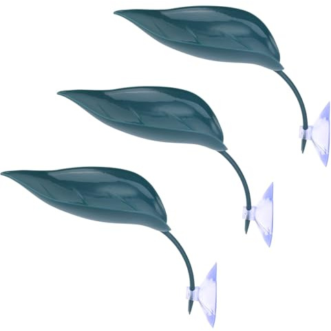 Gosknor 3pcs Tree Frog Tank Leaf, Frog Hammock Bed Habitat Platform with Suction Cups Reptile Decorations for Terrarium Tank Aquarium Accessories for Betta Fish African Dwarf Turtle Toad