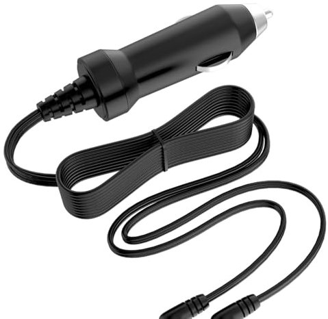 Guy-Tech 2 utgångsspetsar bil DC-adapter kompatibel med RCA DRC6389T DRC69702 Dual Screen Portable DVD-spelare bil fordon båt husbil husbil tändare kontakt strömförsörjningskabel