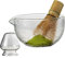 Tazón de Matcha de Vidrio con Boquilla de vertido, tazón de Matcha con Boquilla, Taza de Textura Transparente con Soporte para batidora, Vidrio para el hogar, salón de té