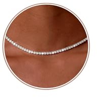 CASSIECA Tennis Collier Zircon Femme Collier Argent Ras du Cou Collier Chaine Argent Femme Choker Collier Simples Diamant Synthétique Collier pour Femme Bijoux Cadeaux 36+5cm