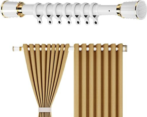 Asta per tende regolabile a molla 1100 cm Asta estensibile nera a tensione per cucina, bagno, finestra, armadio e libreriaDurevole e facile da installare