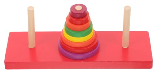 VICASKY Jeu de Puzzle en Bois Coloré Tour de l'anneau Éducatif pour Garçon et Filles, D’éveil ’empilage, Blocs en Bois Multicolores pour Apprentissage des Tailles et Reconnaissance